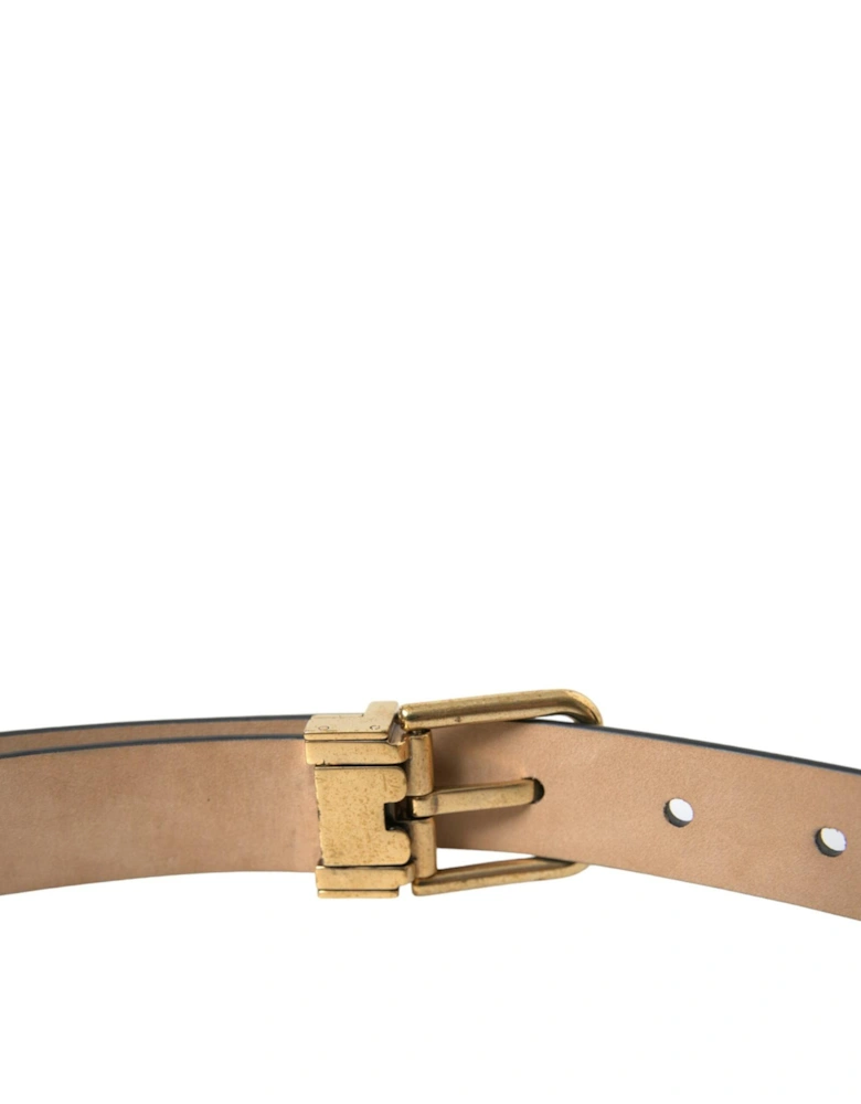 Leather Logo Buckle Waist Belt Women - Black