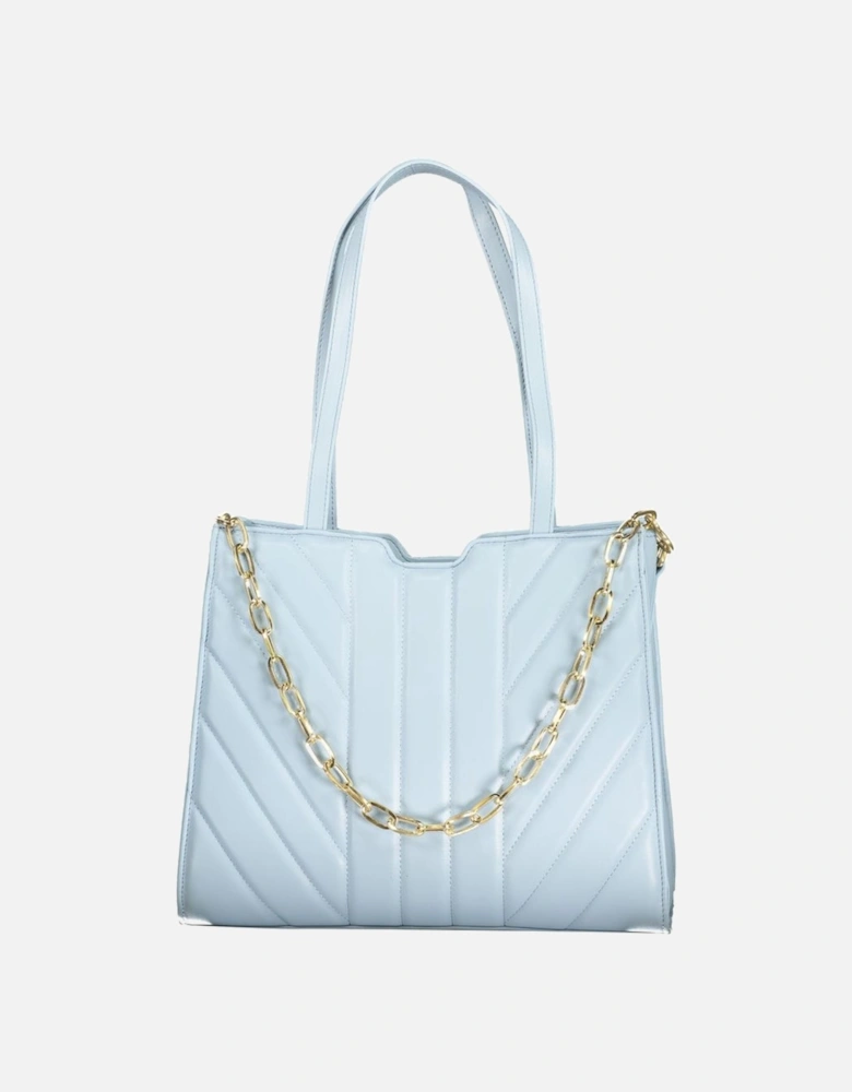 Dual-Handle Shoulder Bag with Removable Chain Strap Women - Light Blue