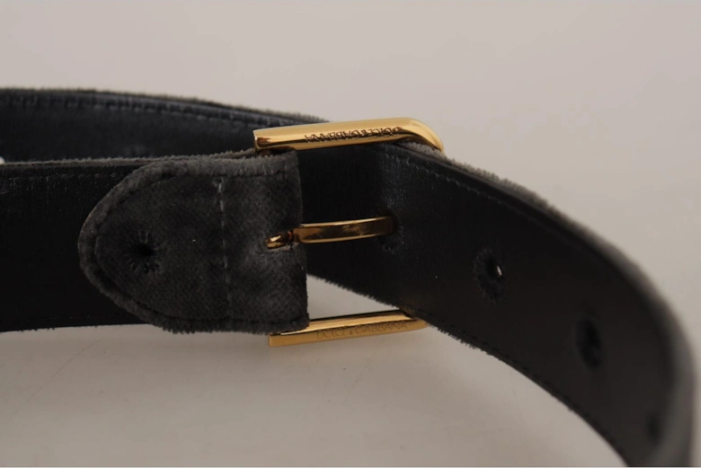 Velvet Belt Gold Buckle Women - Brown