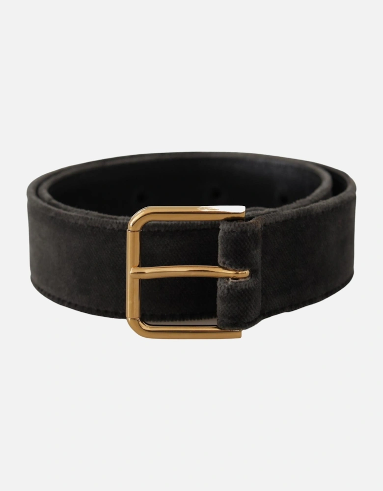 Velvet Belt Gold Buckle Women - Brown