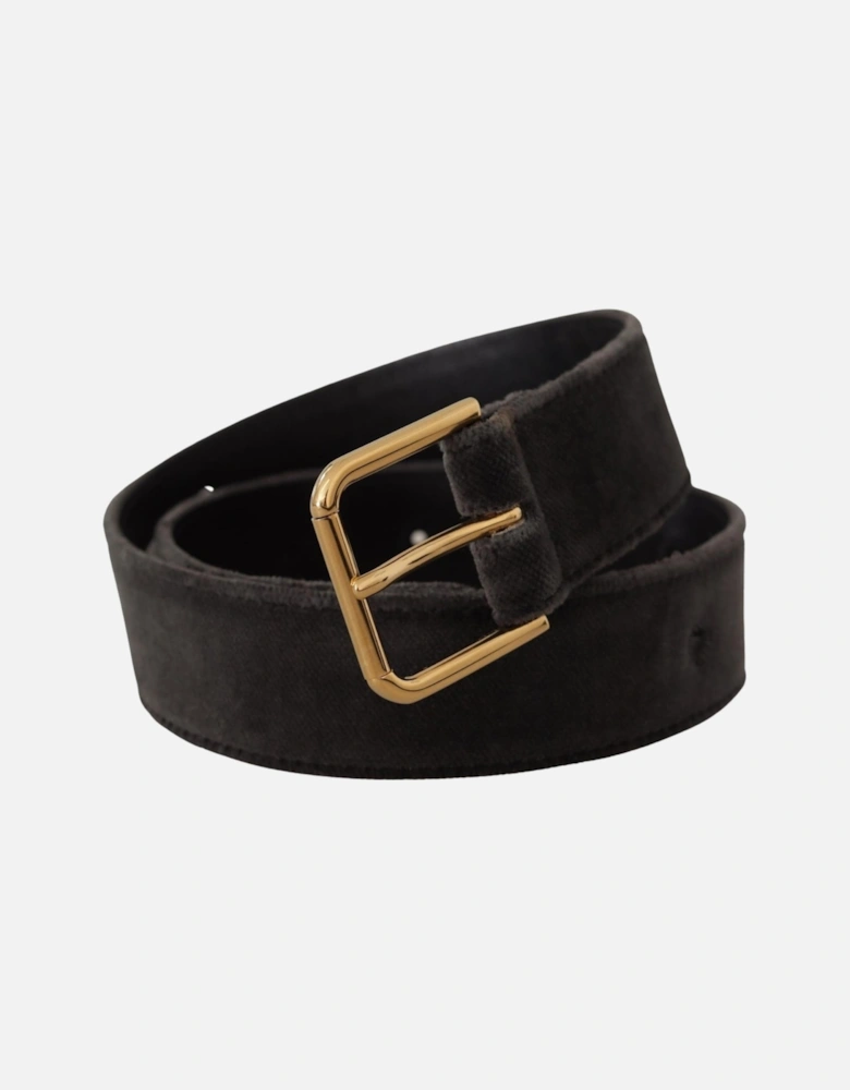 Velvet Belt Gold Buckle Women - Brown