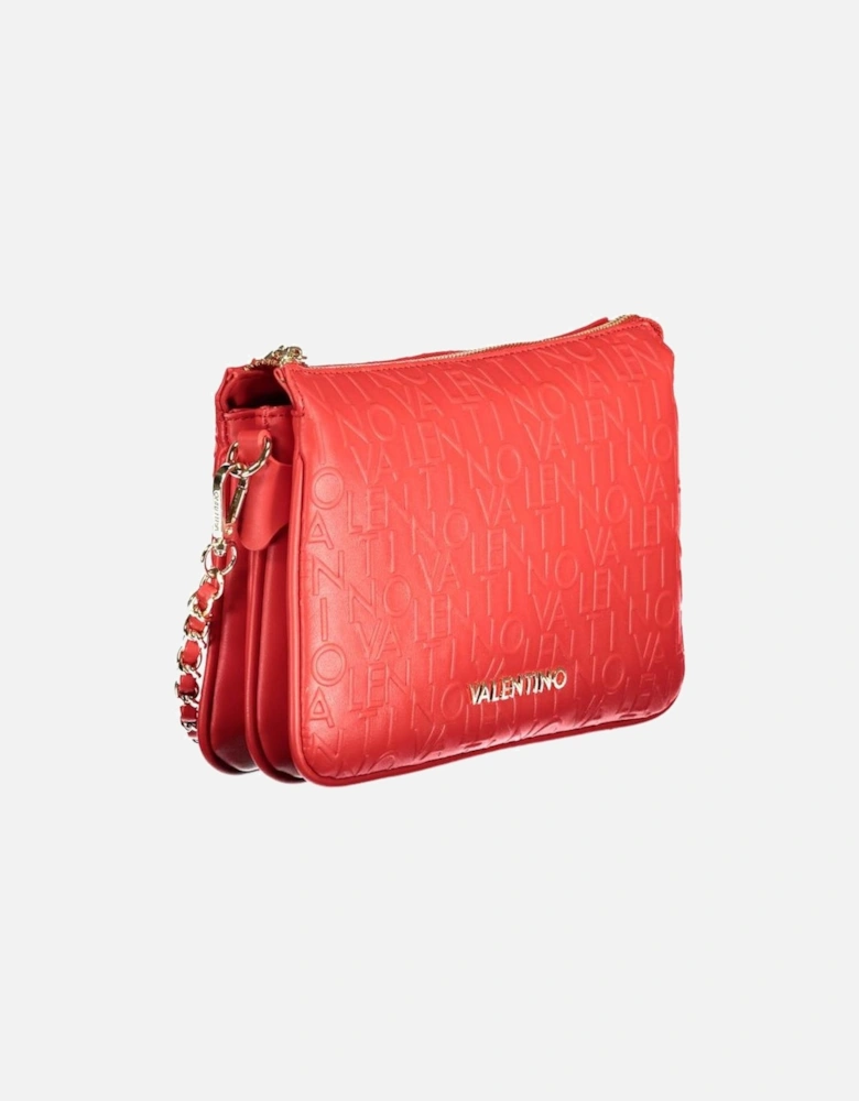 Bag with Double Removable Shoulder Strap and Zip Closure Women - Red