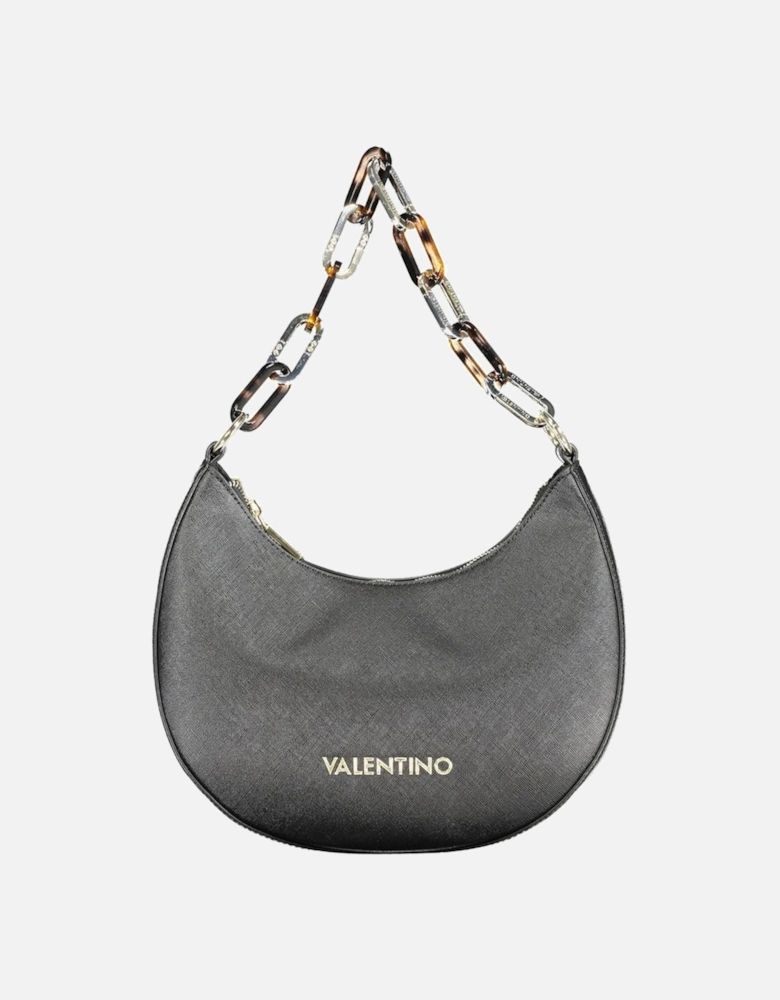 Convertible Chain Shoulder Bag with Zip Closure Women - Black Handbags