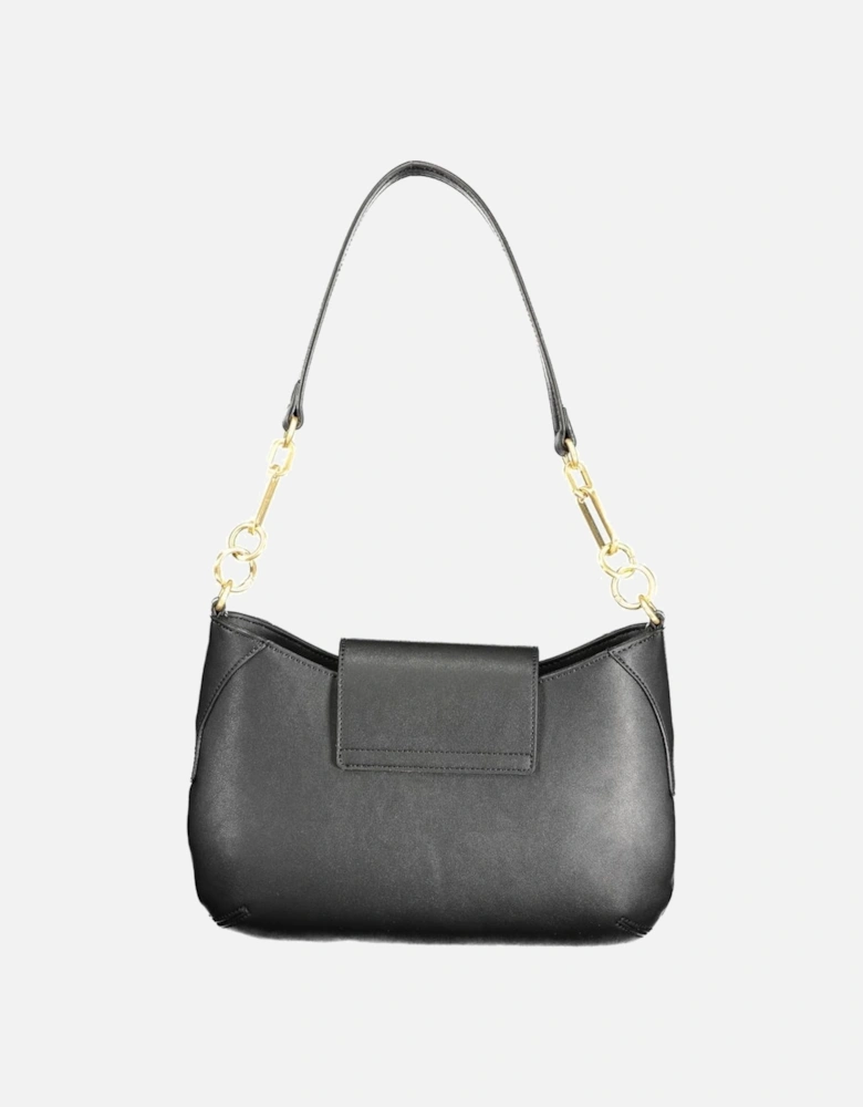 Convertible Shoulder Bag with Contrast Details and Logo Women - Black