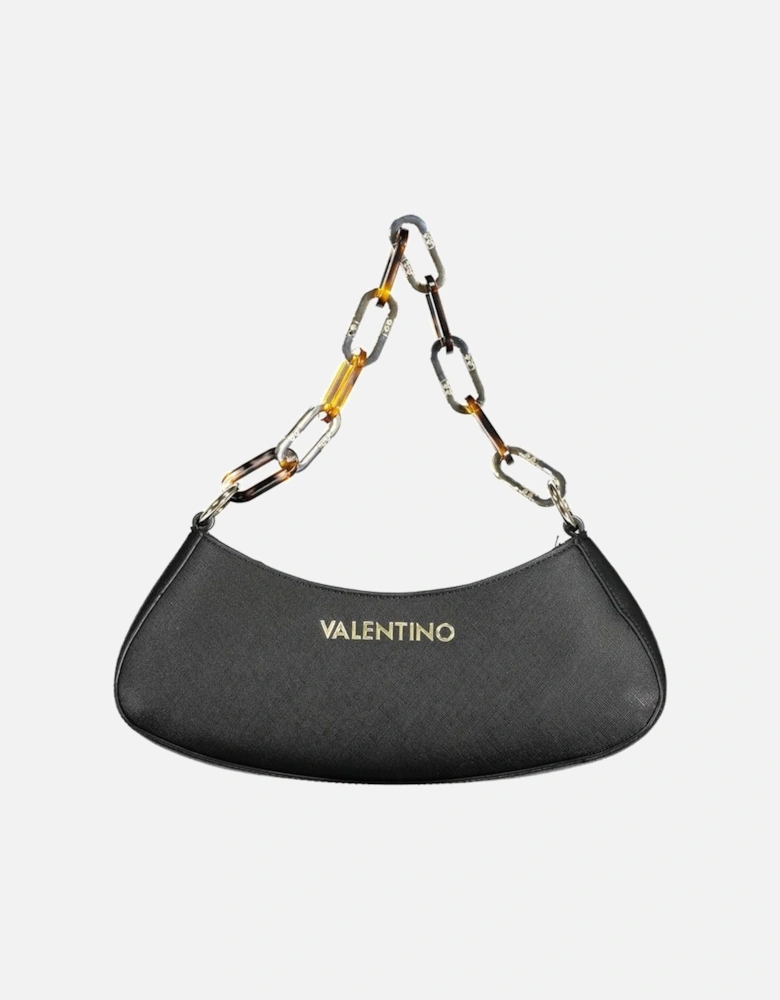 Removable Chain Shoulder Bag with Zip Closure Women - Black Handbags