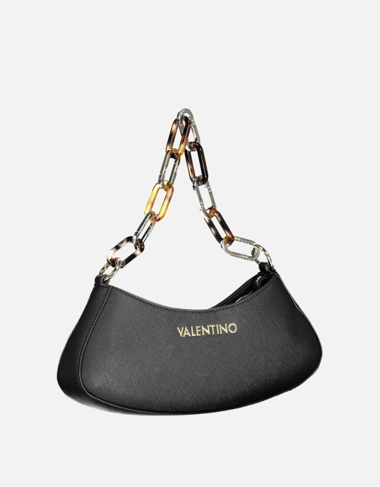 Removable Chain Shoulder Bag with Zip Closure Women - Black Handbags