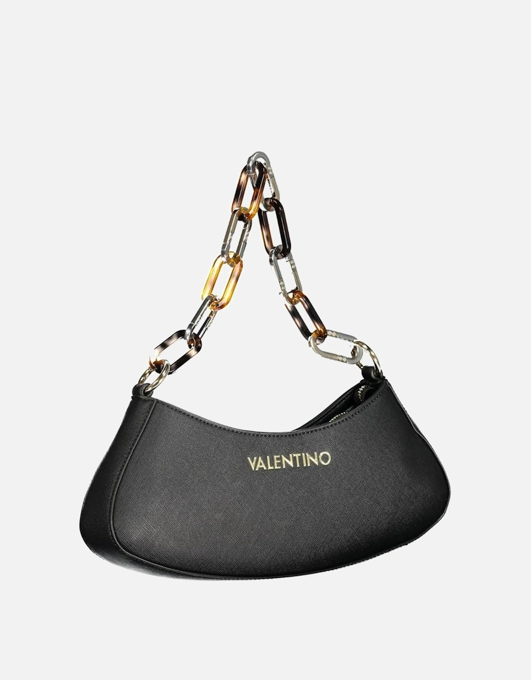 Removable Chain Shoulder Bag with Zip Closure Women - Black Handbags