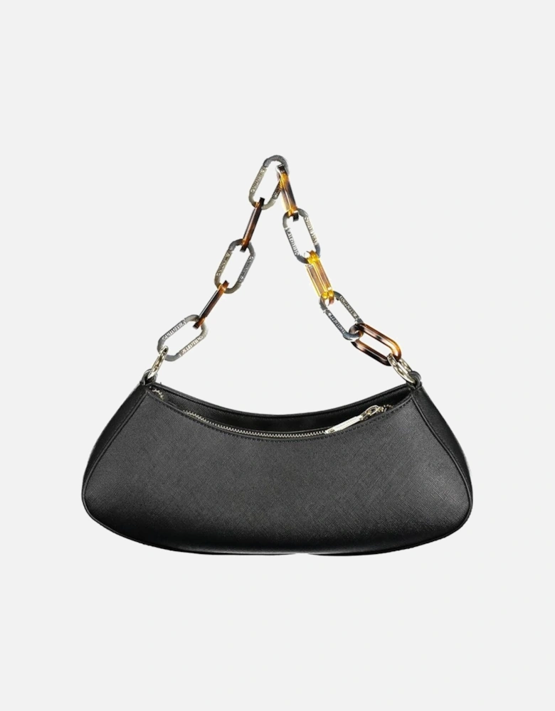 Removable Chain Shoulder Bag with Zip Closure Women - Black Handbags