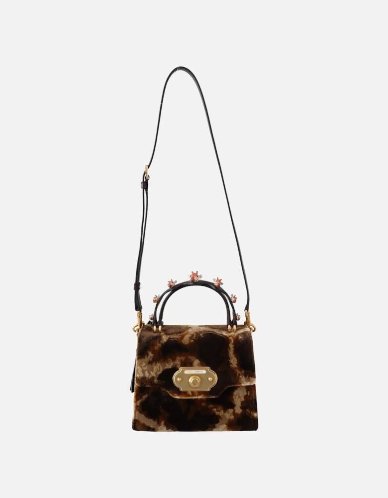 Giraffe Pattern Bag with Gold Metal Detailing Women - Brown Crossbody