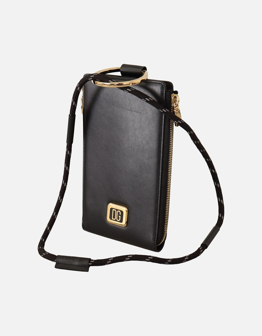 Phone Holder Wallet Black Leather Women