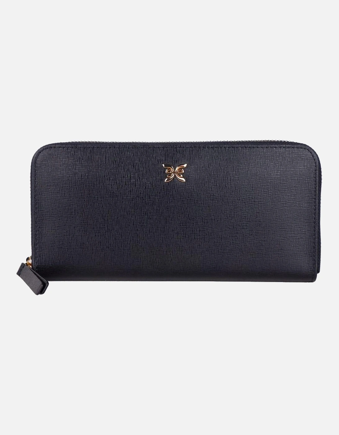Metal Logo Leather Wallet with Zippered Closure and Multiple, 4 of 3