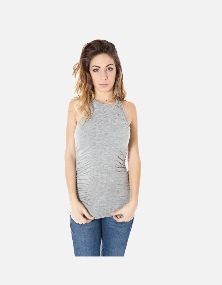 Logo Wide Shoulder Tank Top Women - Gray T-Shirts