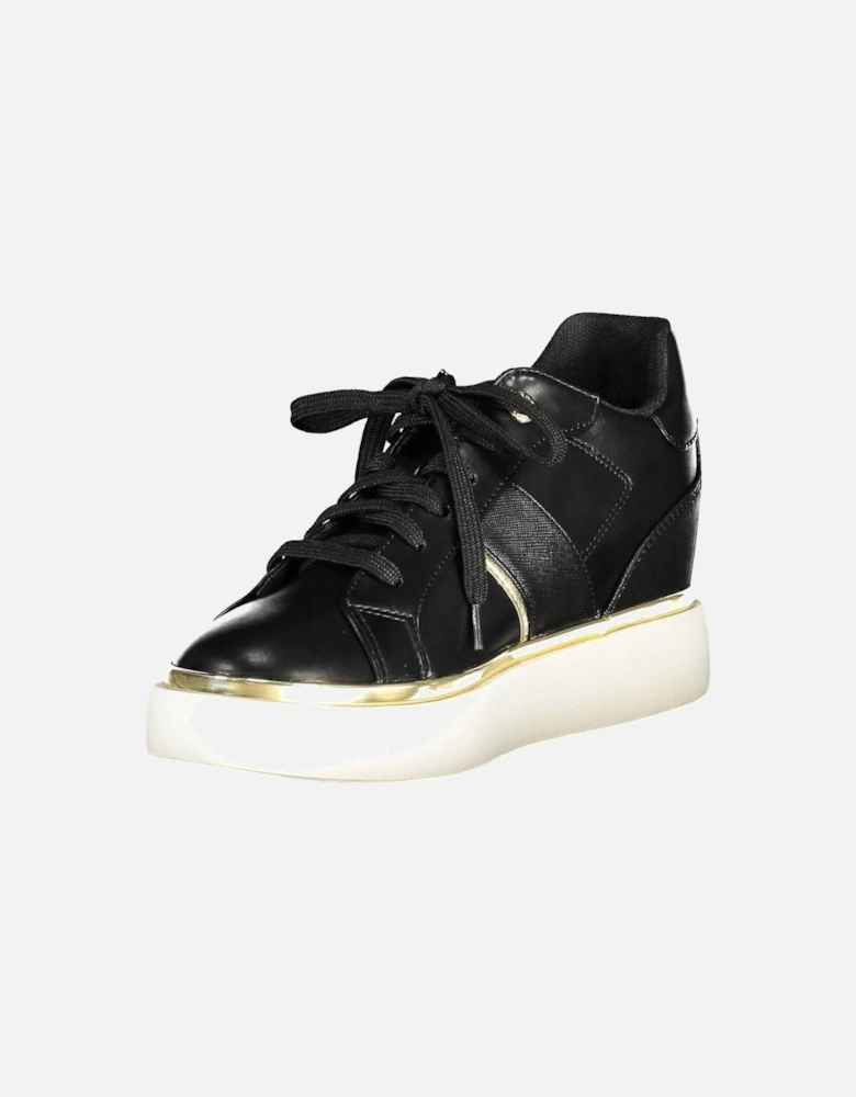 Black Contrasting Lace-Up Sneakers Women