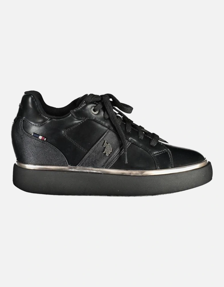 Contrast Lace-Up Sneakers for Sports and Streetwear Women - Black