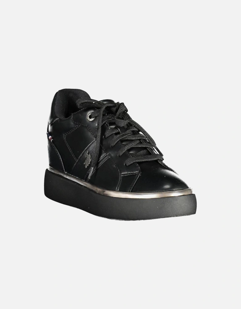 Contrast Lace-Up Sneakers for Sports and Streetwear Women - Black