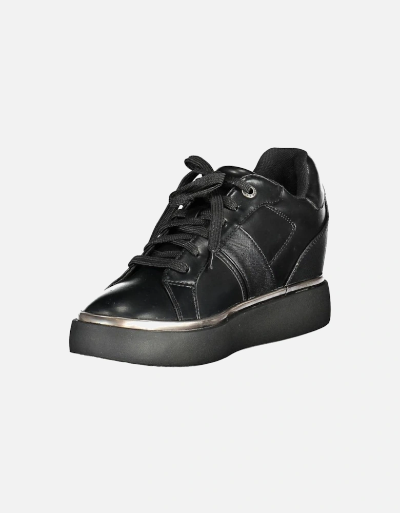 Contrast Lace-Up Sneakers for Sports and Streetwear Women - Black