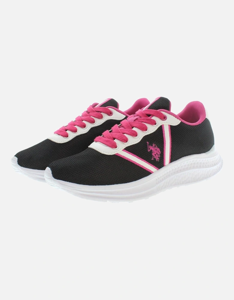 Laced Sports Shoe with Contrasting Details and Logo Women - Black