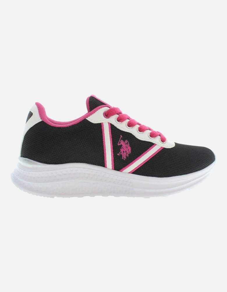 Laced Sports Shoe with Contrasting Details and Logo Women - Black