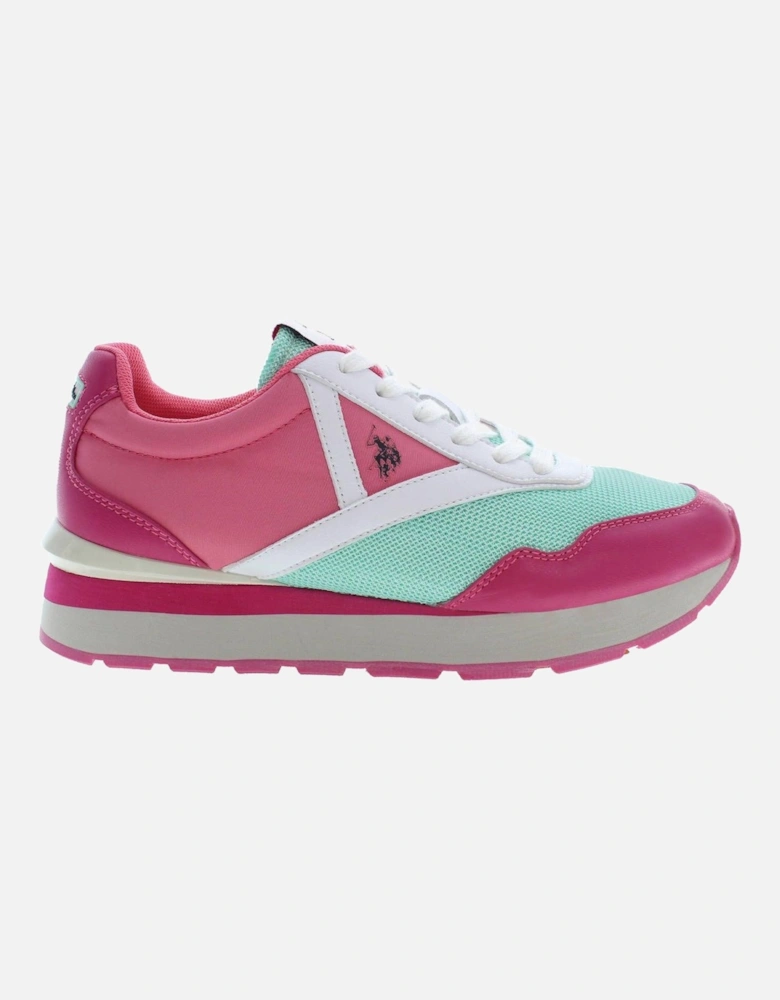 Lace-up Sports Shoe with Contrasting Details and Logo Women - Pink