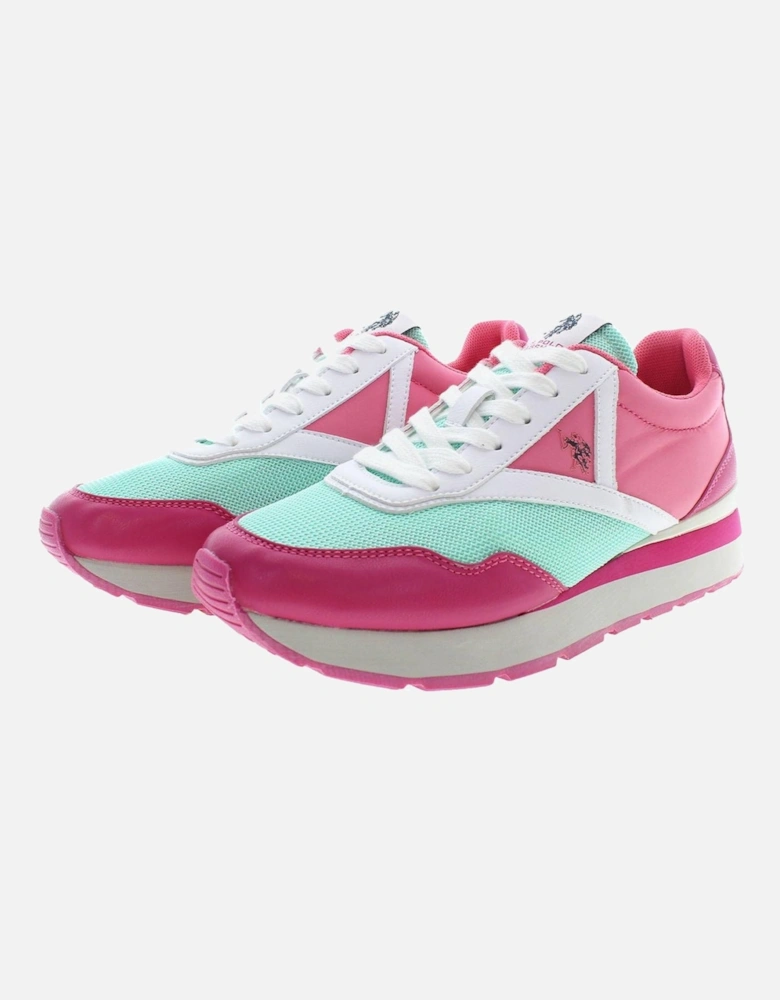 Lace-up Sports Shoe with Contrasting Details and Logo Women - Pink