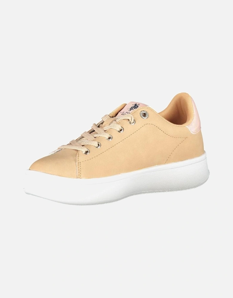 Printed Lace-Up Athletic Shoes with Logo Detailing Women - Beige