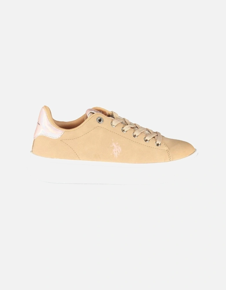 Printed Lace-Up Athletic Shoes with Logo Detailing Women - Beige