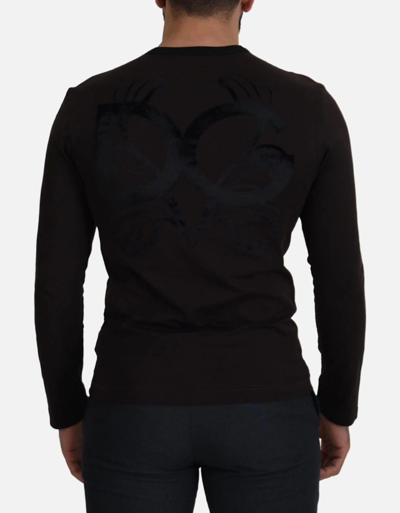 Crew Neck Long Sleeve Shirt DG Logo Women - Black T-Shirts