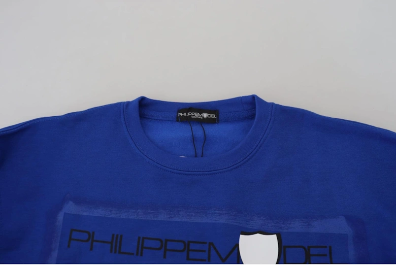 Blue Crew Neck Sweatshirt Relaxed Fit Women Sweaters