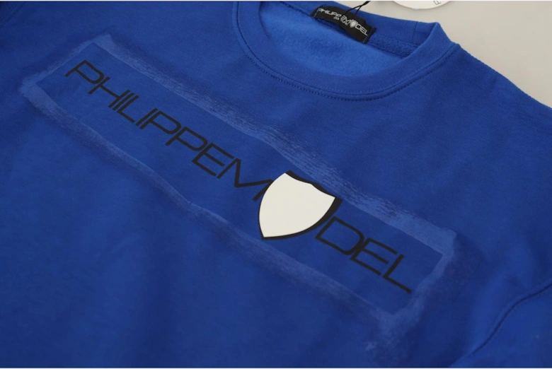 Blue Crew Neck Sweatshirt Relaxed Fit Women Sweaters