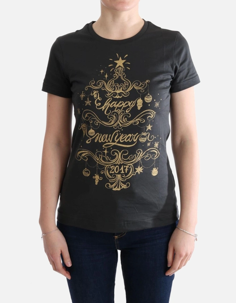 2017 Holiday Tee Short Sleeve Crew Neck Women - Gray T-Shirts