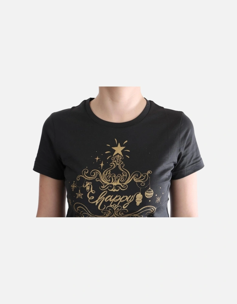 2017 Holiday Tee Short Sleeve Crew Neck Women - Gray T-Shirts