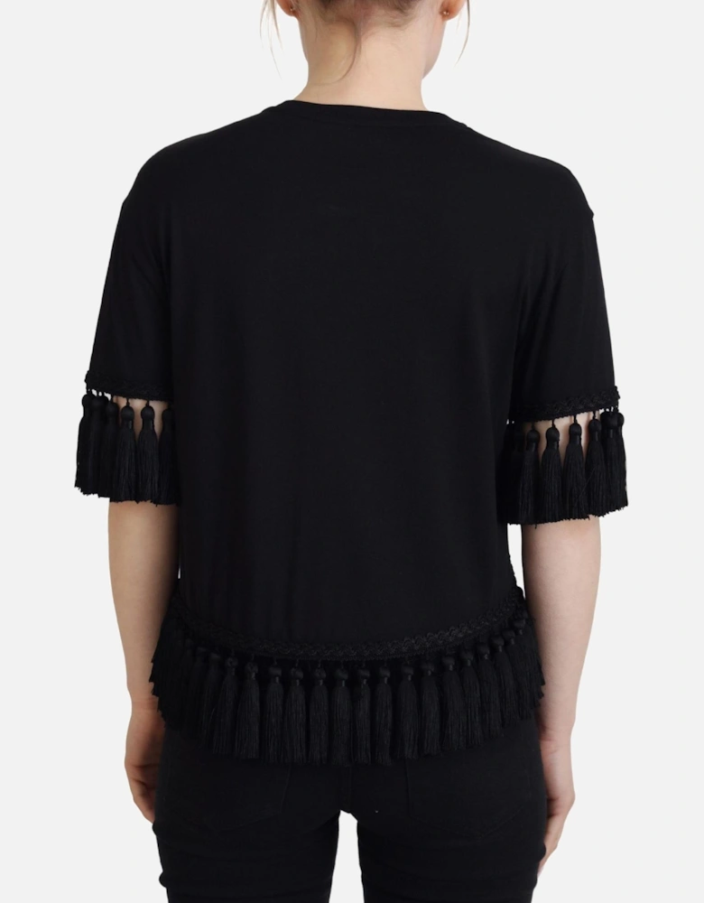 Dolce Gabbana Tasseltrimmed top Women - Black T-Shirts