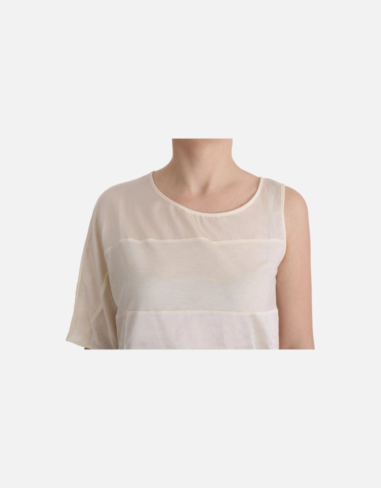 OneShoulder Short Sleeve Blouse Women - Beige T-Shirts
