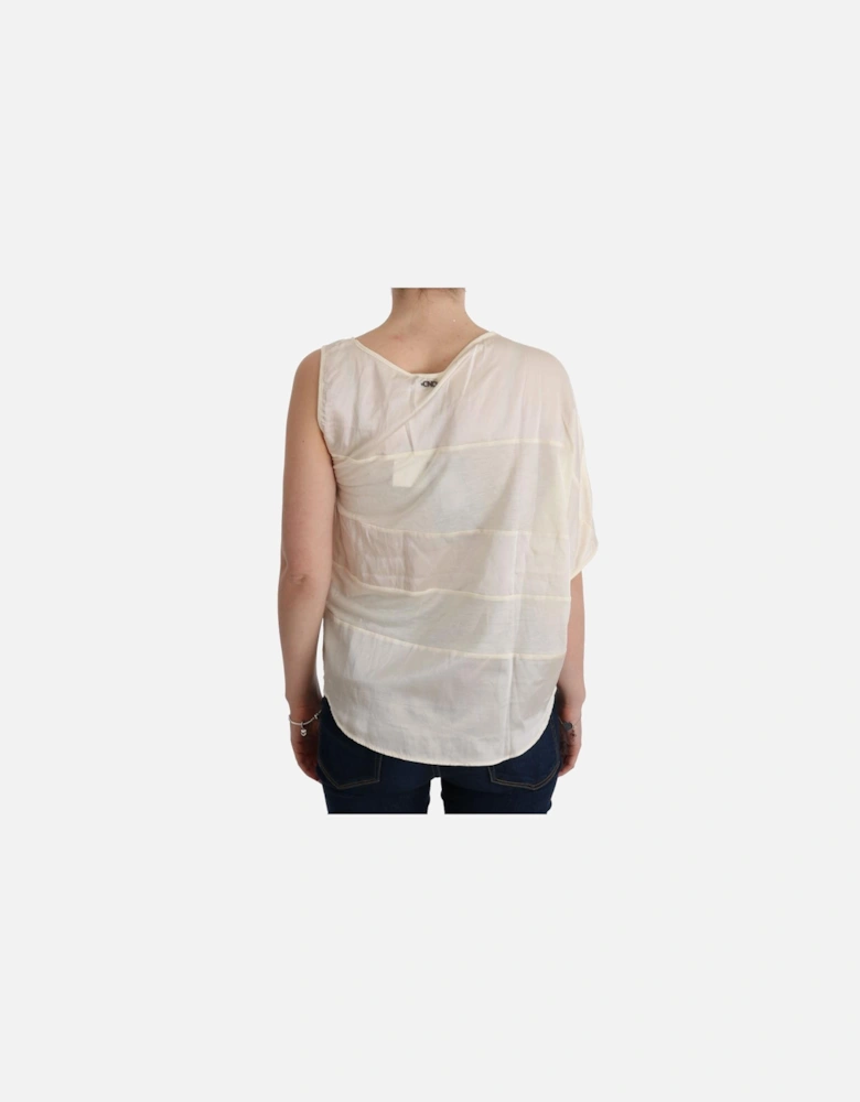 OneShoulder Short Sleeve Blouse Women - Beige T-Shirts