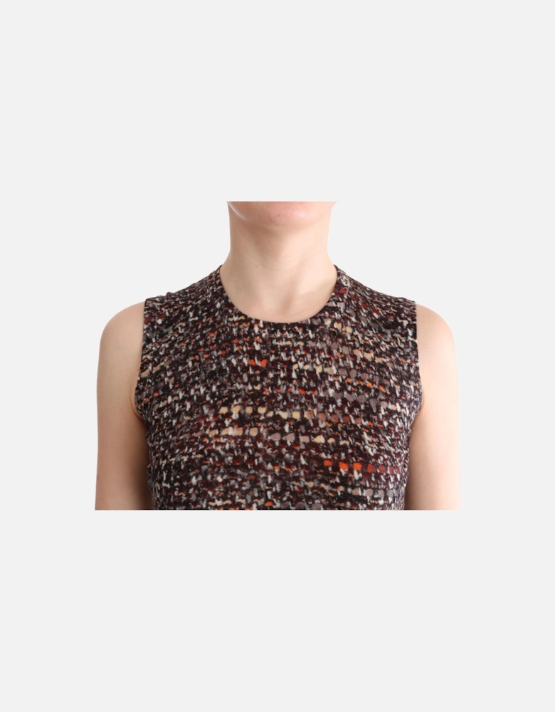 Multicolor Sleeveless Knit Wool Top Women T-Shirts