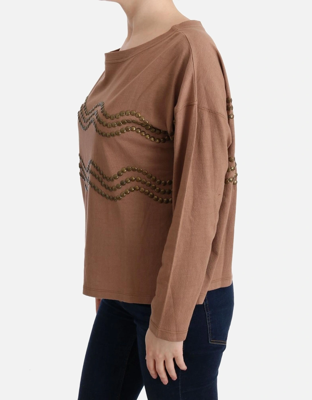 Brown Knit Pullover Sweater Women