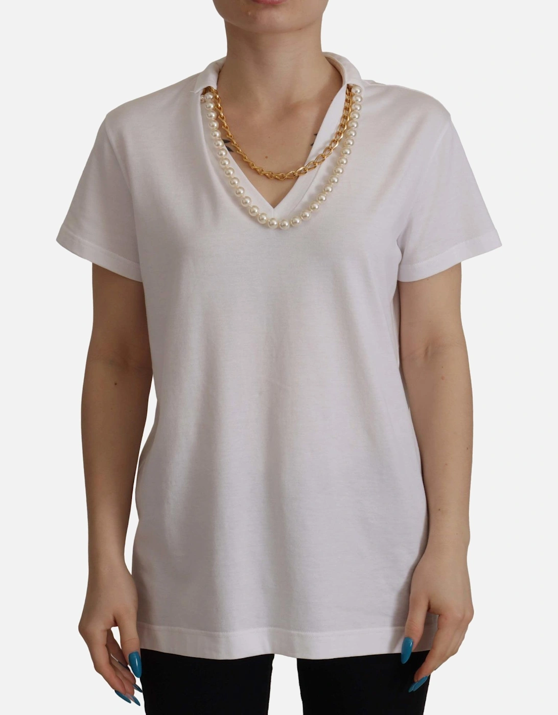 Dolce Gabbana VNeck TShirt Women - White T-Shirts, 7 of 6