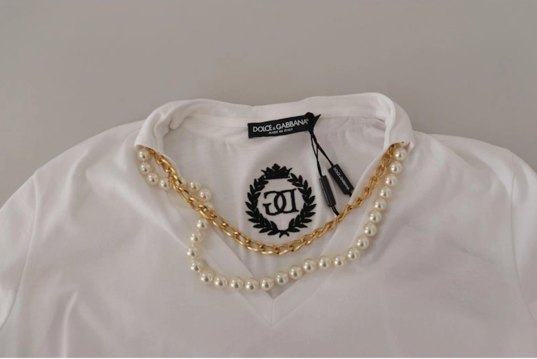 Dolce Gabbana VNeck TShirt Women - White T-Shirts
