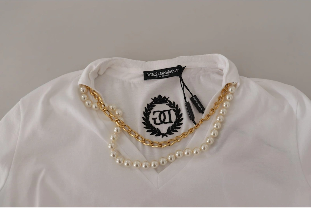 Dolce Gabbana VNeck TShirt Women - White T-Shirts