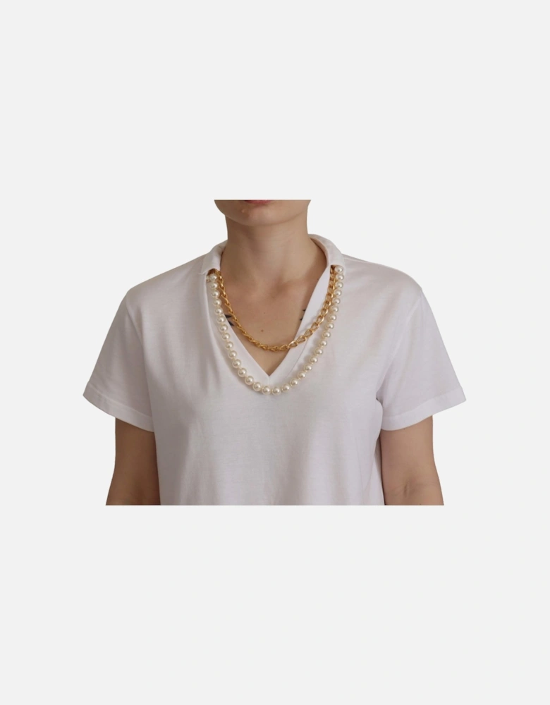 Dolce Gabbana VNeck TShirt Women - White T-Shirts