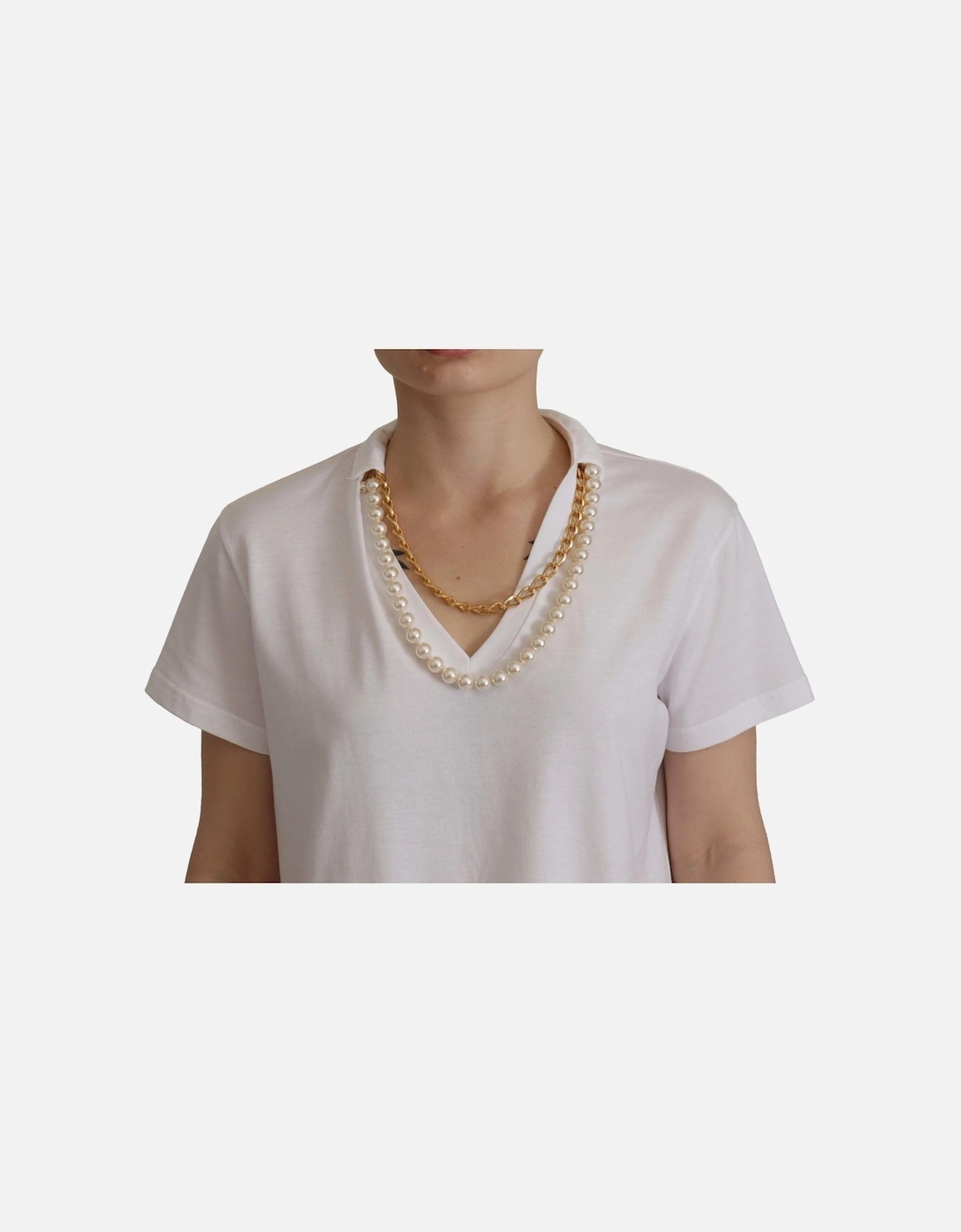 Dolce Gabbana VNeck TShirt Women - White T-Shirts