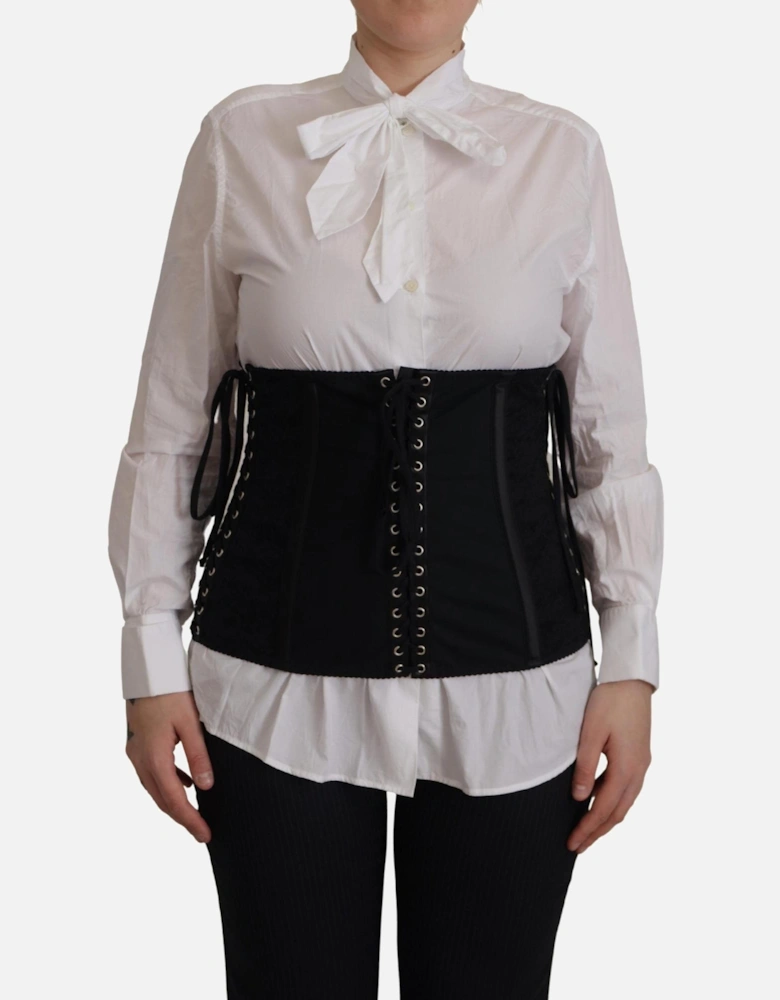Dolce Gabbana Corset LaceUp Waist Cincher Women - Black T-Shirts