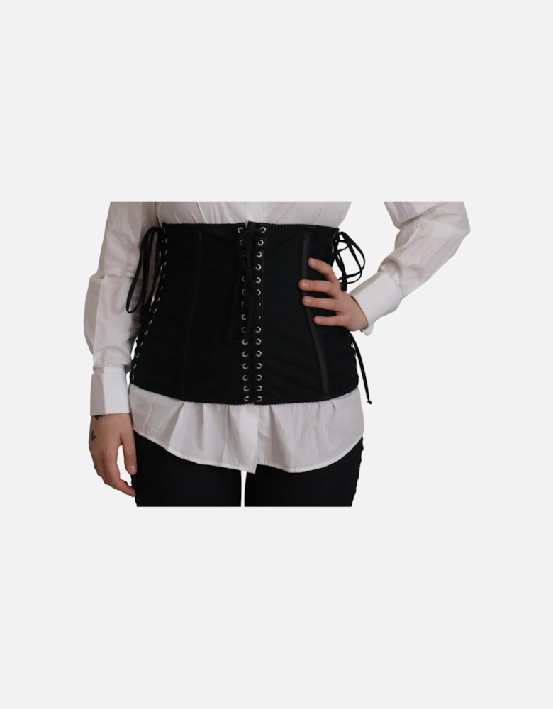 Dolce Gabbana Corset LaceUp Waist Cincher Women - Black T-Shirts