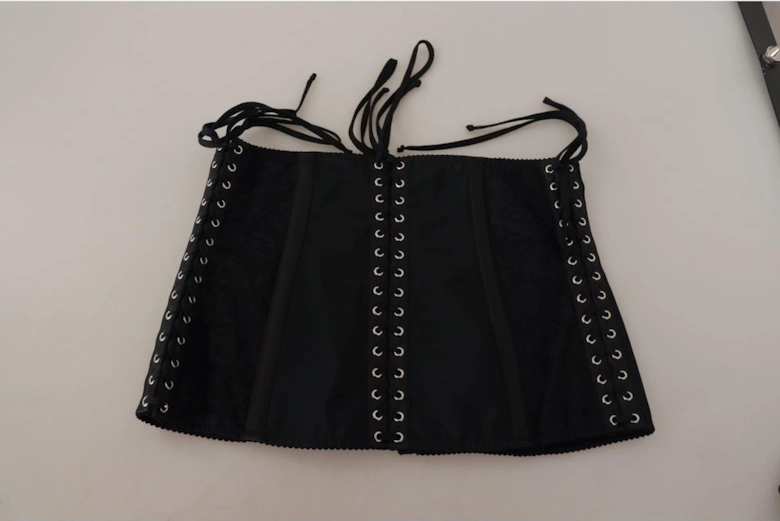 Dolce Gabbana Corset LaceUp Waist Cincher Women - Black T-Shirts