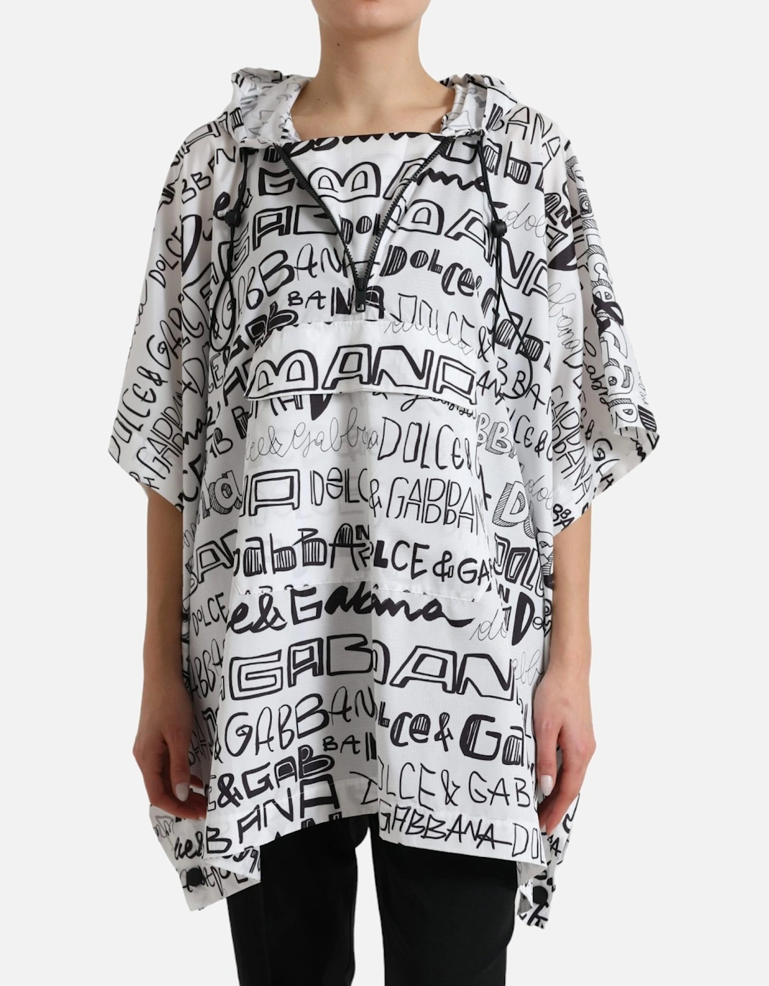 Logo Print Hooded Blouson T-Shirt Women - Black And White, 7 of 6