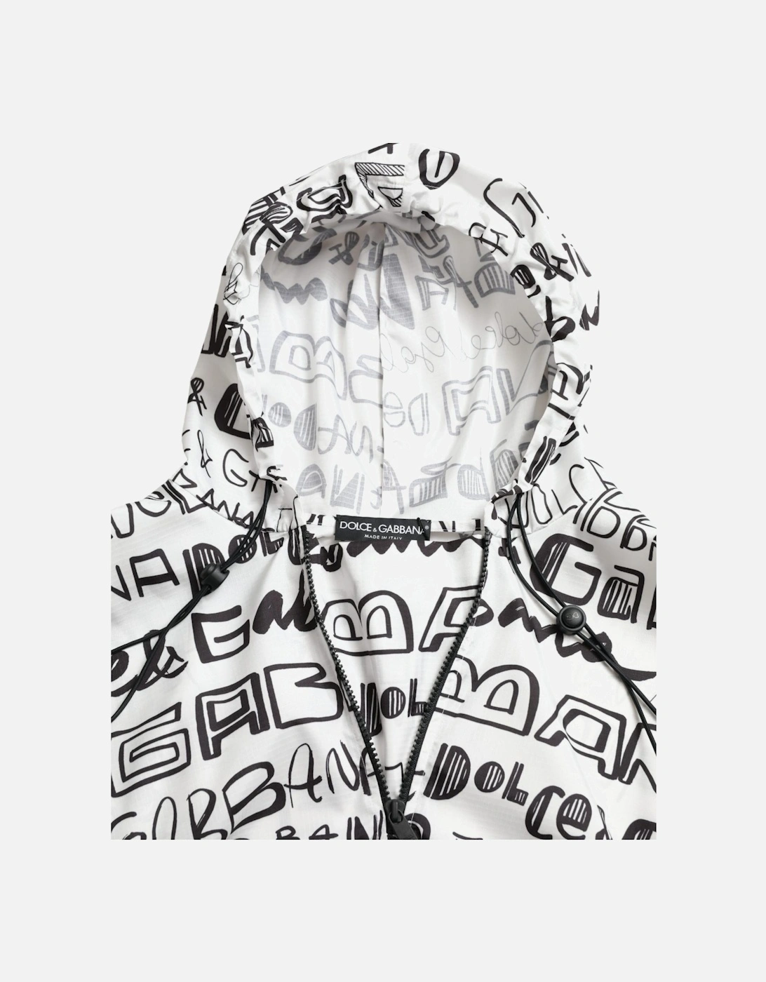 Logo Print Hooded Blouson T-Shirt Women - Black And White