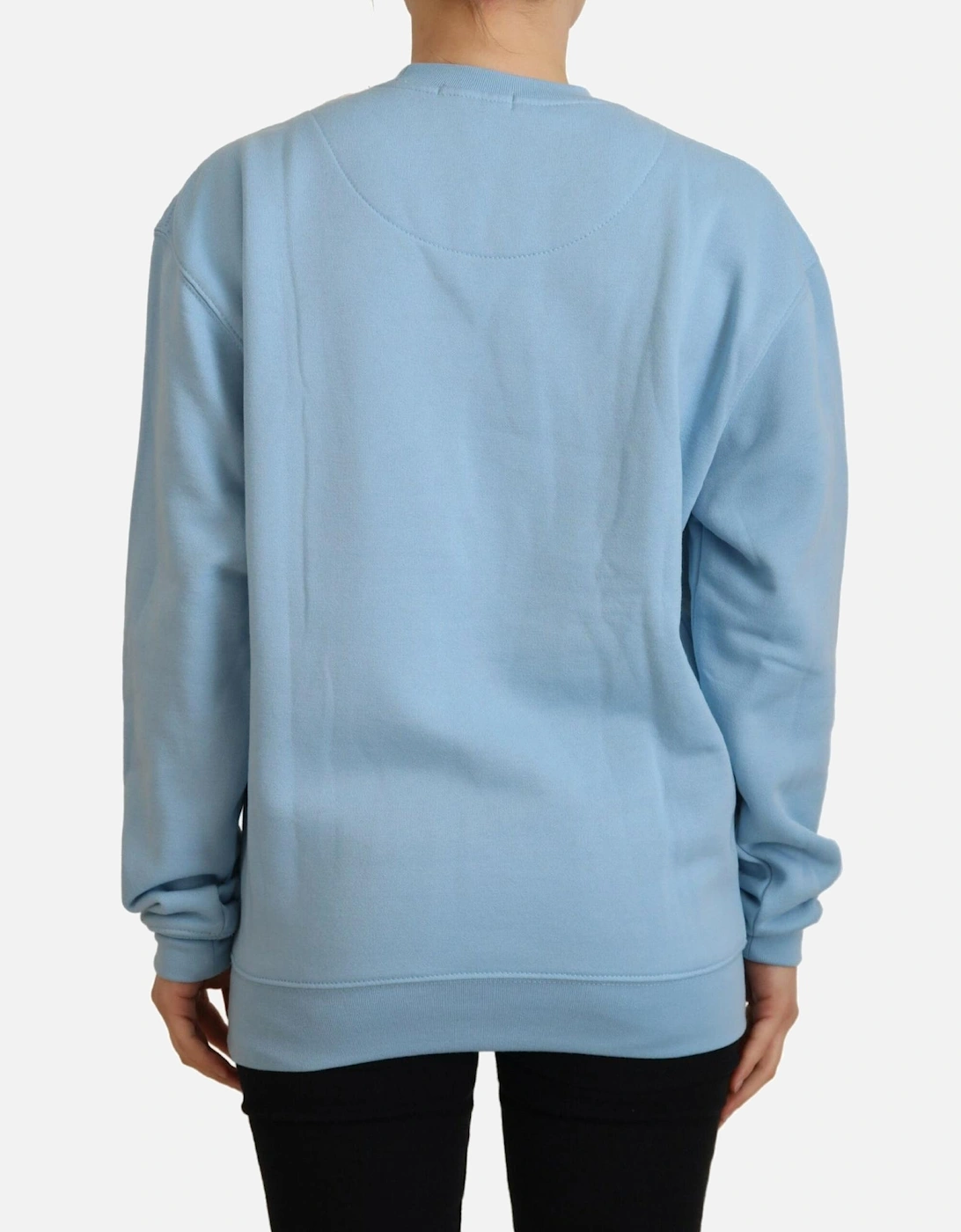 Crew Neck Sweatshirt Graphic Print Women - Light Blue Sweaters