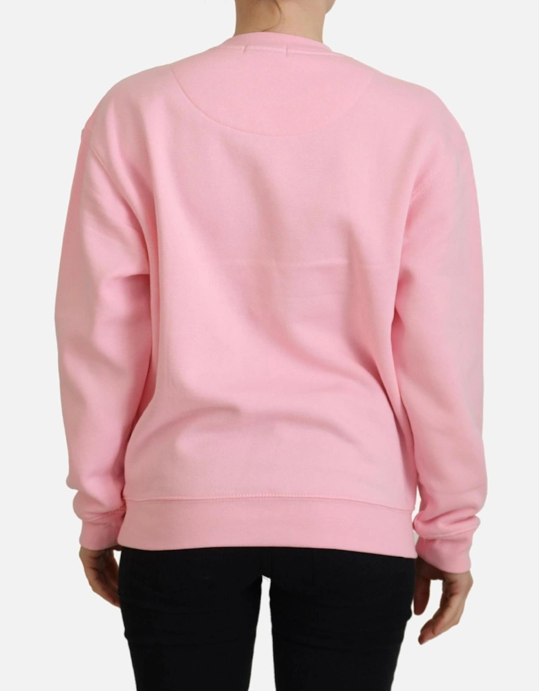 Pink Crew Neck Sweatshirt Women Sweaters