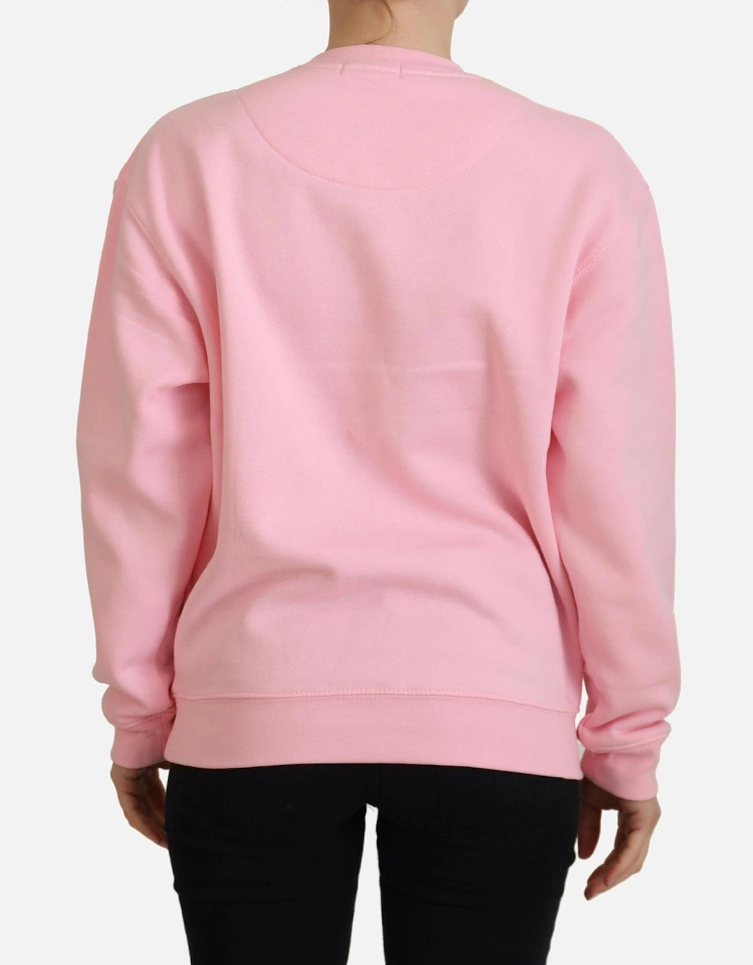 Pink Crew Neck Sweatshirt Women Sweaters
