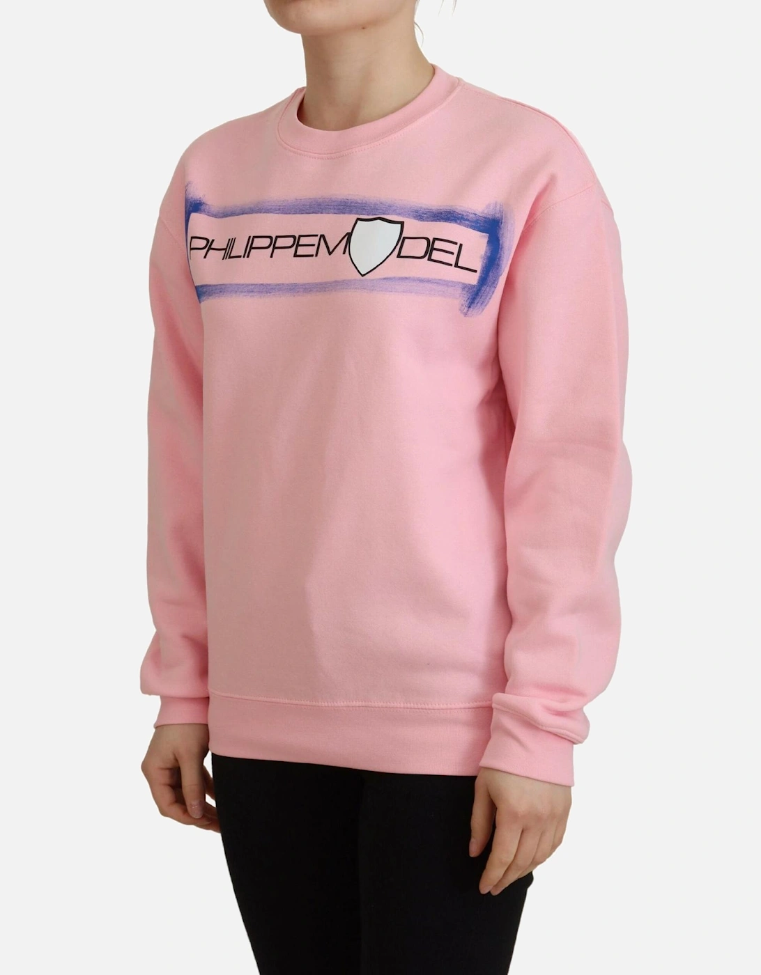 Pink Crew Neck Sweatshirt Women Sweaters